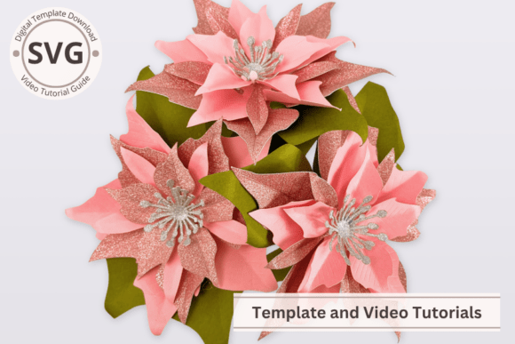 Download Paper Flower Poinsettia SVG Template - Poinsettia svg Collection