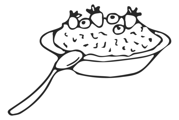 Download Cereal Bowl Doodle with Fresh Berries. H - Berries Collection