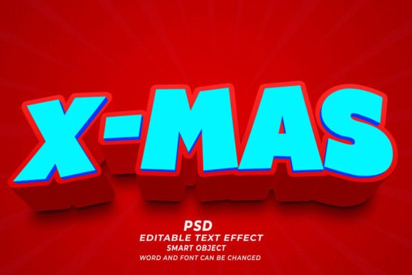 Download X- Mas PSD 3D Editable Text Effect - Premium Bundle